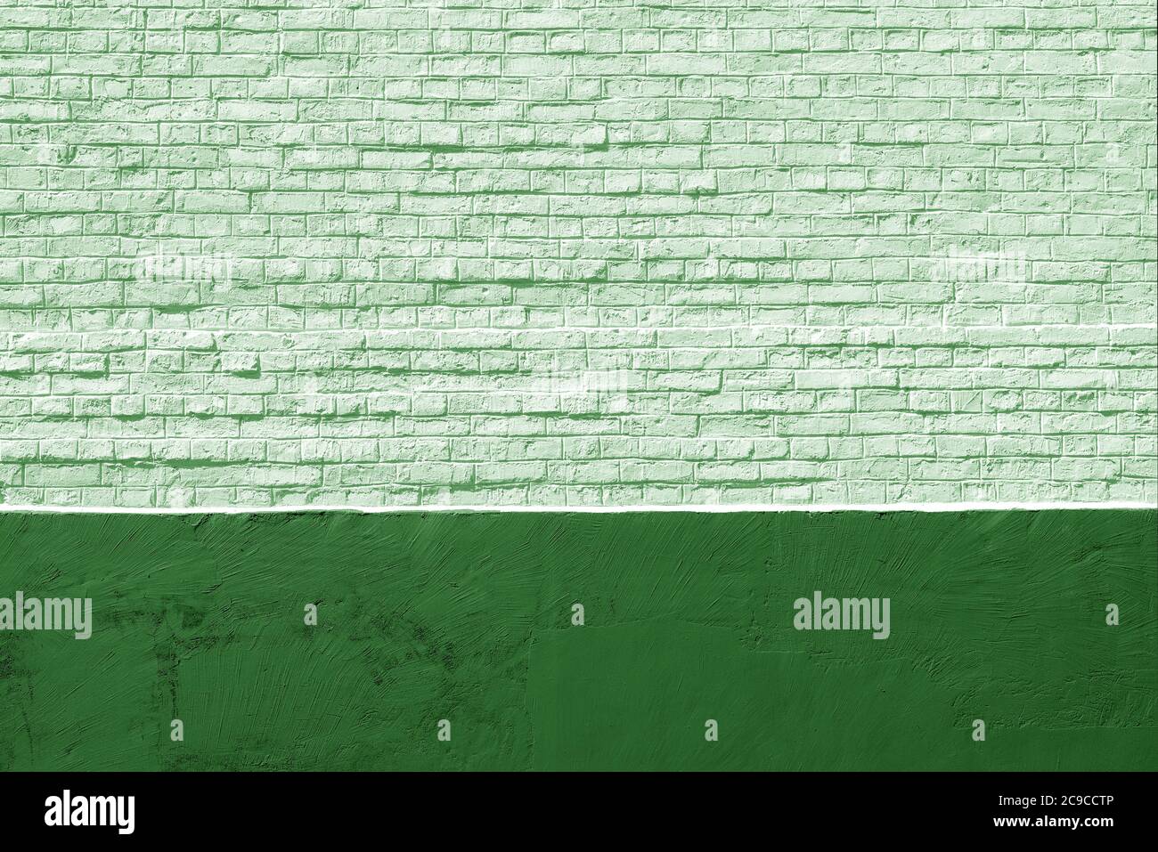 The background of the old green brick wall for design interior and ...