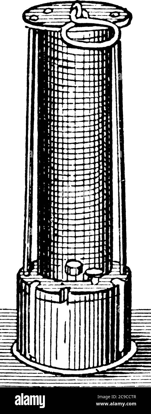 A typical representation of the, 'safety lamp', generally used for coal miners. These safety lamps protect the coal miners from the harmful effects of Stock Vector