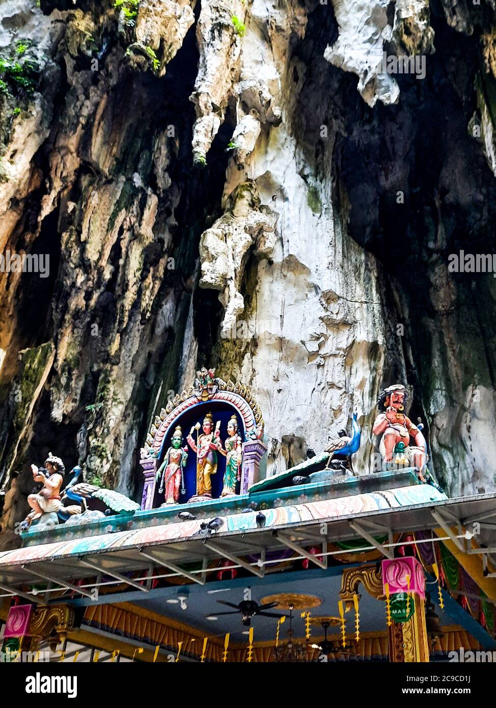 Beautiful natural limestone cave in Malaysia. Entrance to Dark Cave