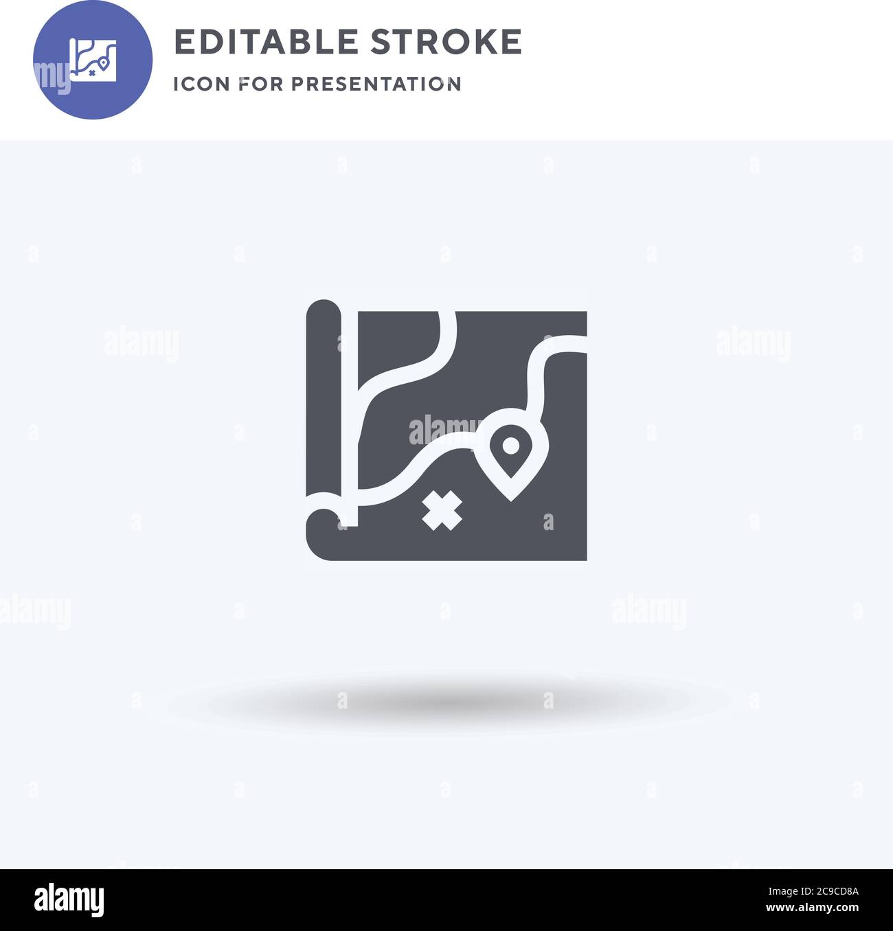 Map icon vector, filled flat sign, solid pictogram isolated on white ...