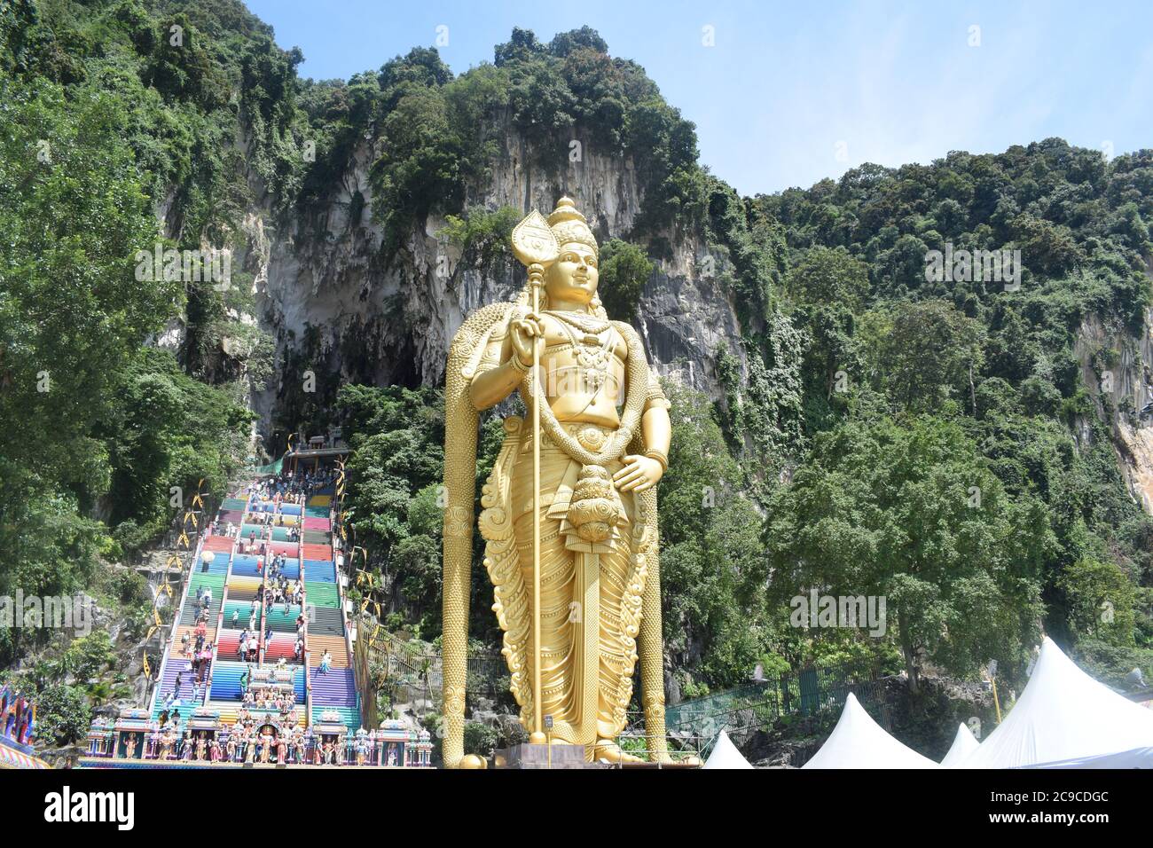 Big Statue of Hindu lord at Batu Caves Temple in Malaysia, Hindu 