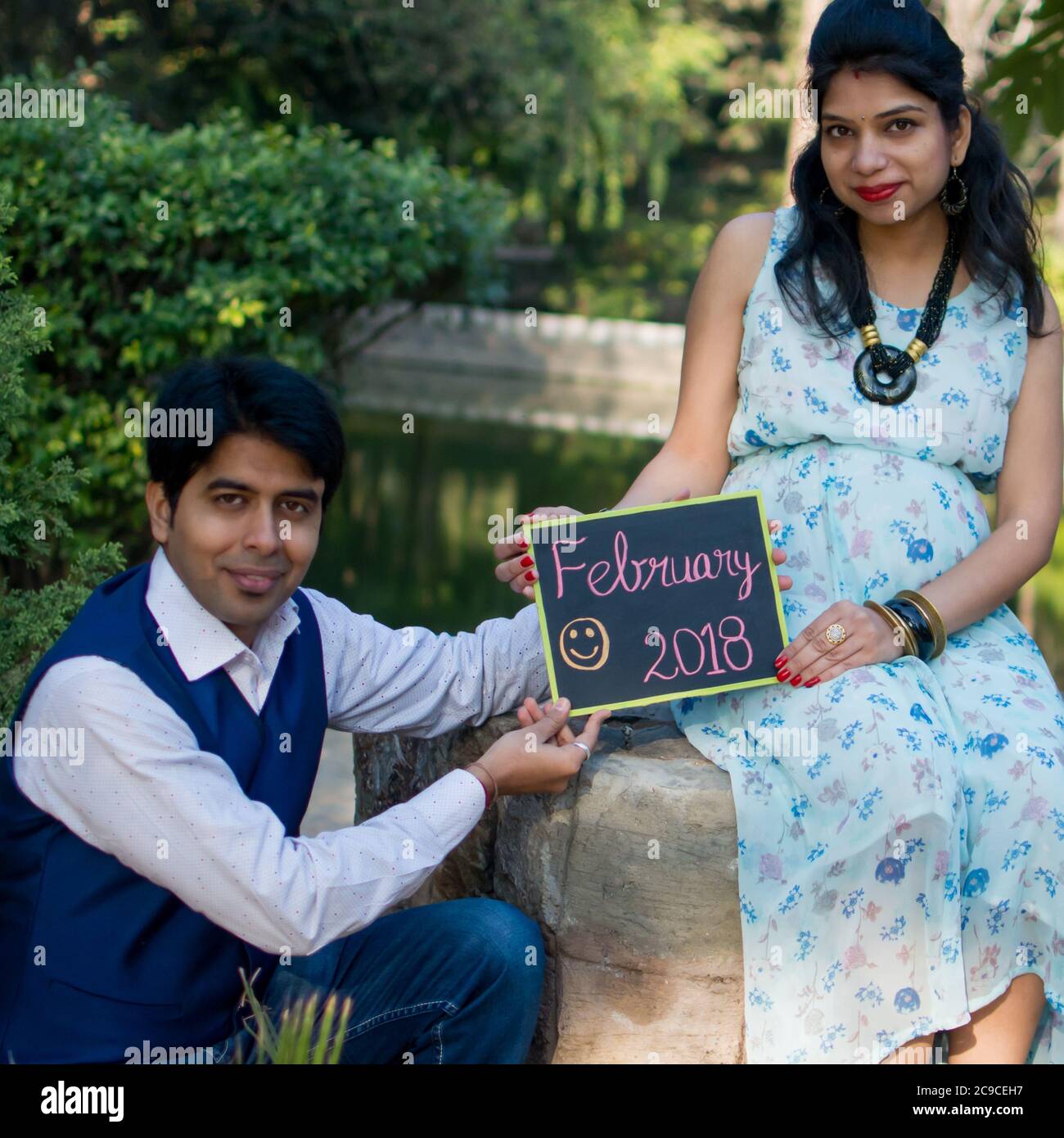 new delhi india march 3 2020 maternity shoot pose for welcoming new born baby in lodhi road in delhi india maternity photo shoot done by parents 2C9CEH7