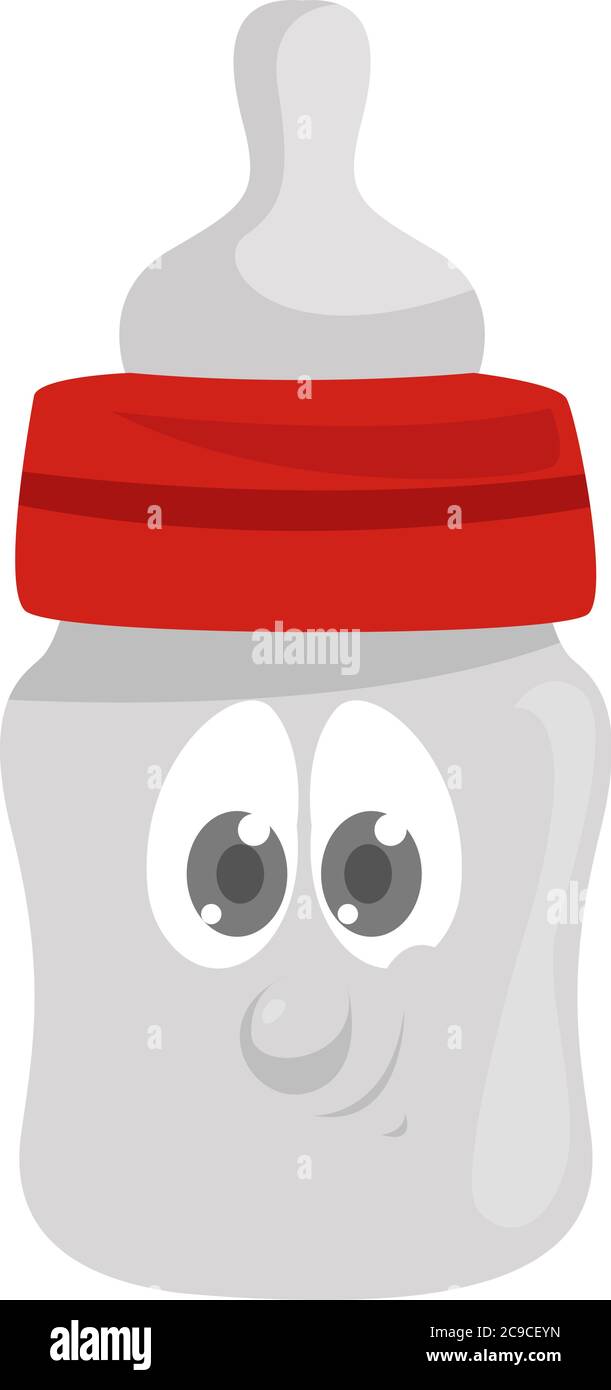 Baby bottle, illustration, vector on white background Stock Vector ...