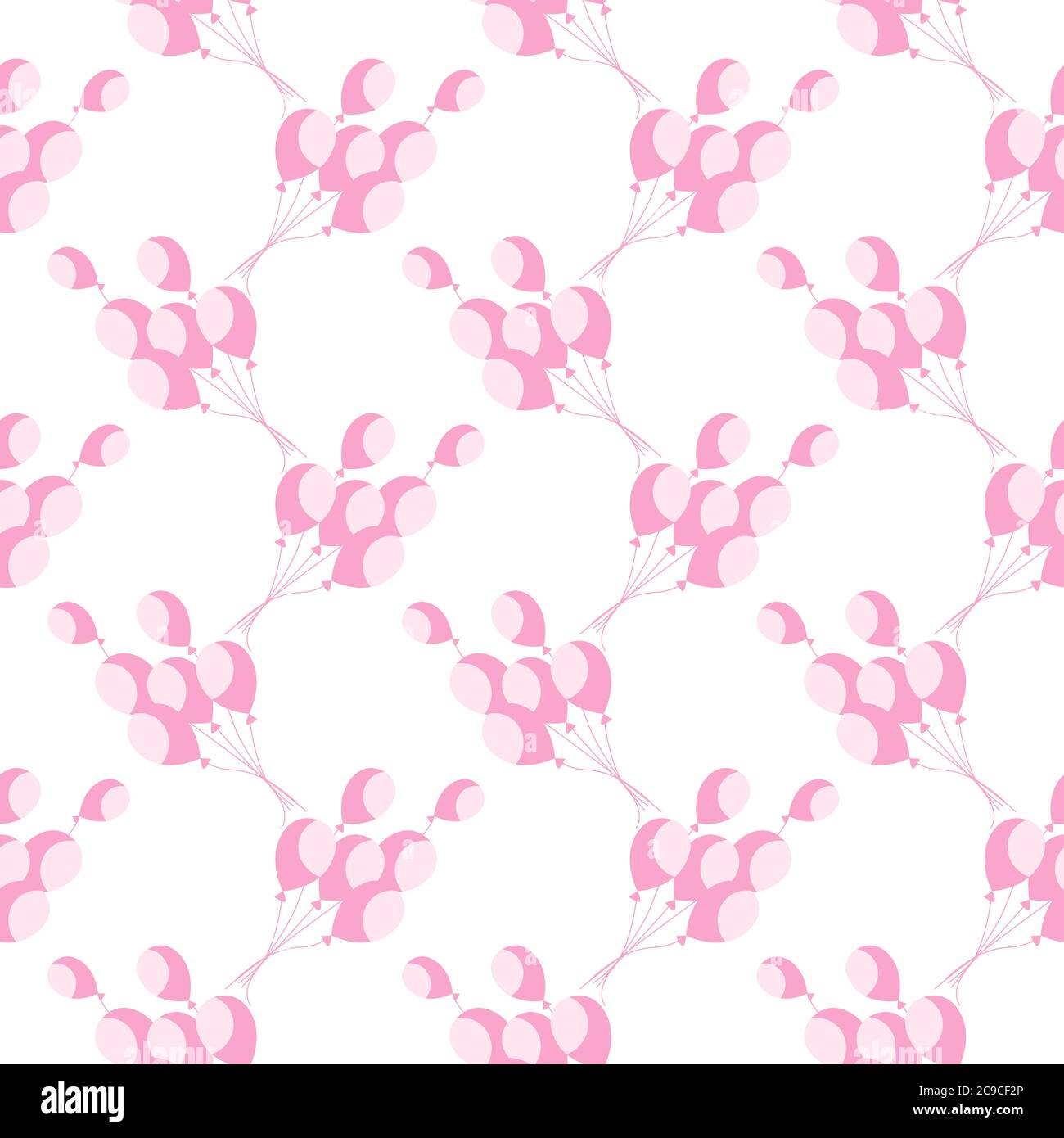 Pink balloons ,seamless pattern on white background. Stock Vector