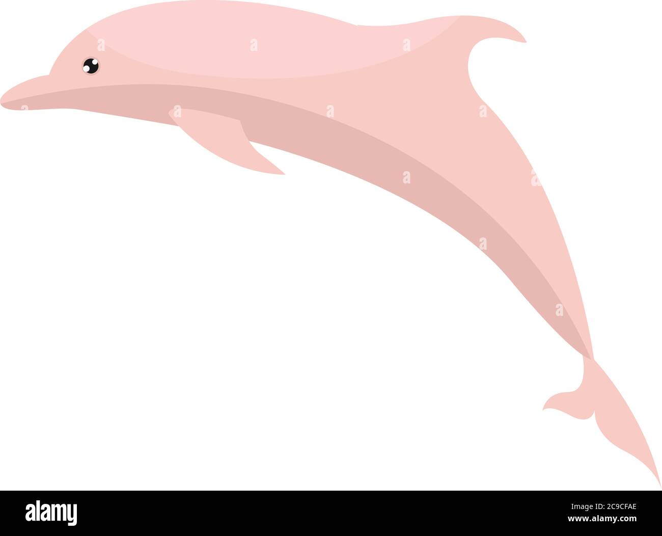 Pink dolphin, illustration, vector on white background Stock Vector