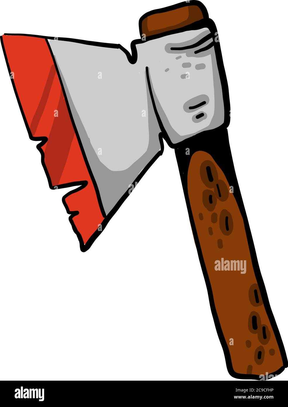 Little ax, illustration, vector on white background Stock Vector
