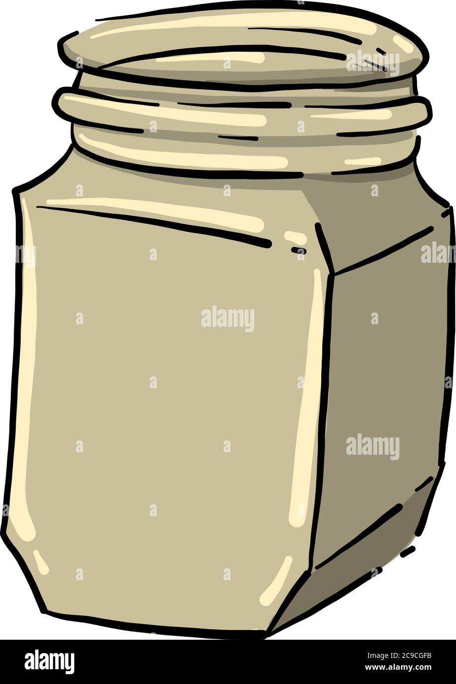 Empty jar, illustration, vector on white background Stock Vector