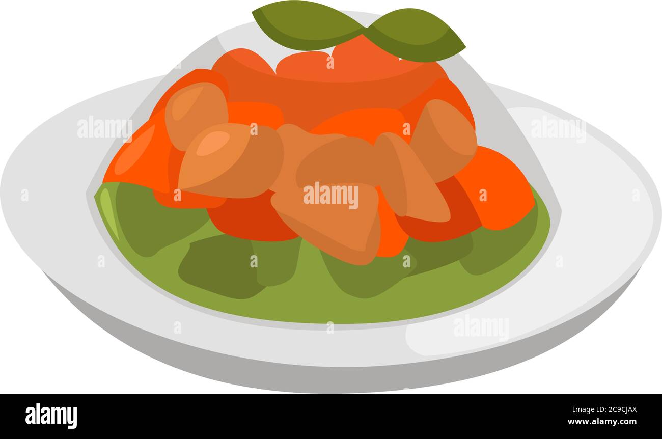Aspic food, illustration, vector on white background Stock Vector Image ...