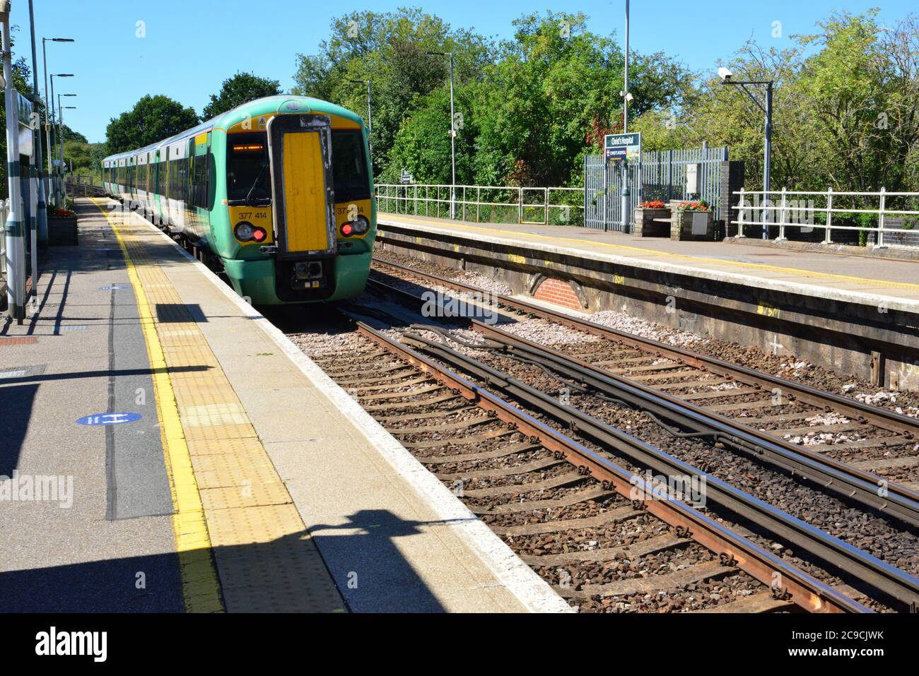 British Rail Class 377 Electrostar at Christs Hospital station Stock ...