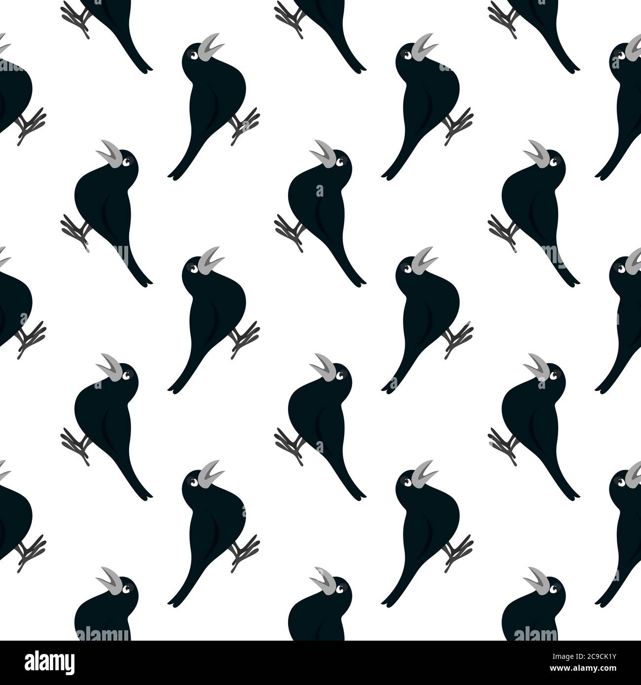 Black bird ,seamless pattern on white background Stock Vector Image ...
