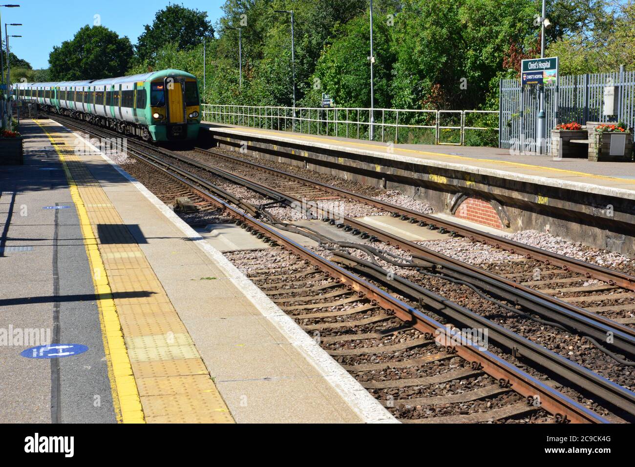 British Rail Class 377 Electrostar at Christs Hospital station Stock ...