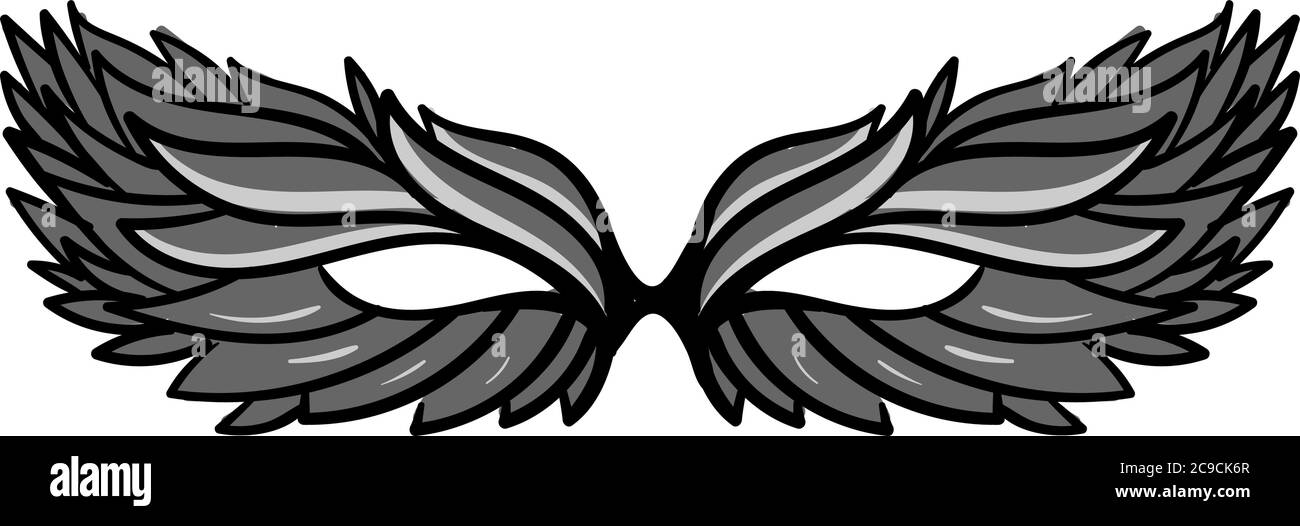 Gray mask, illustration, vector on white background Stock Vector