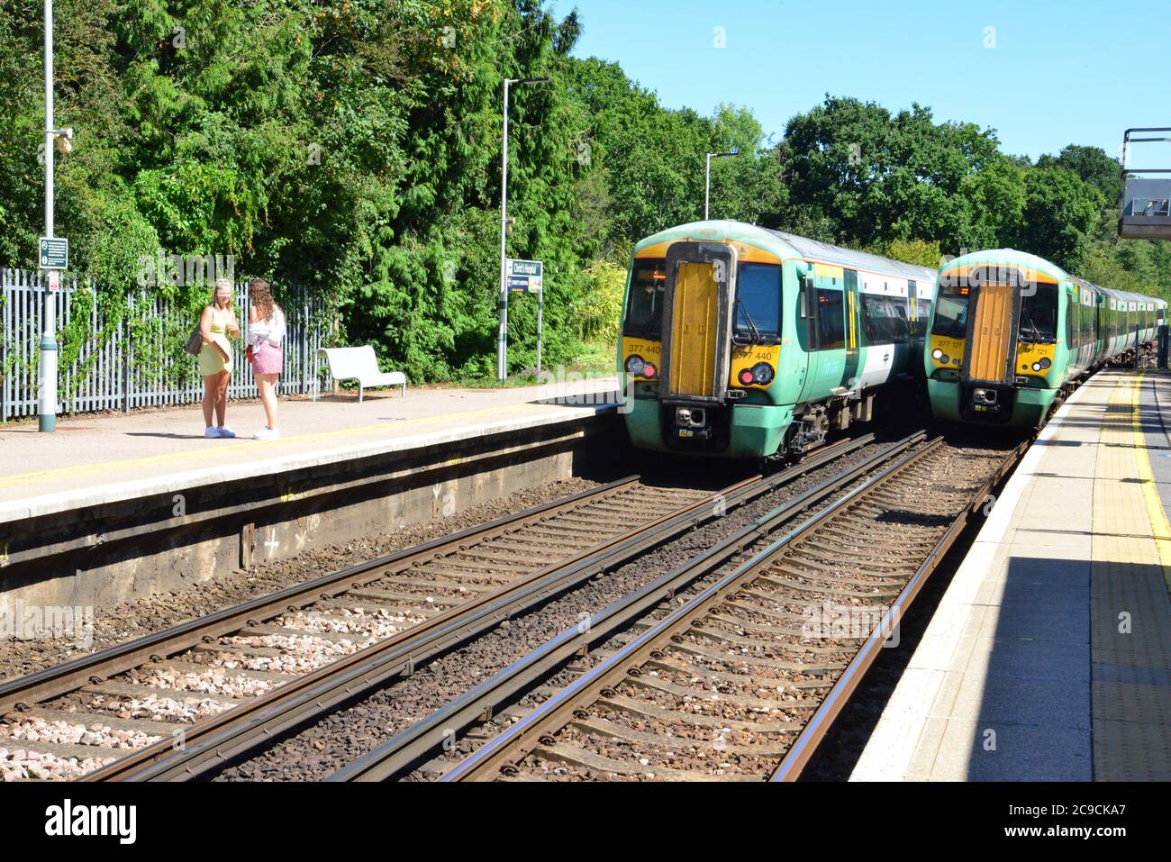 British Rail Class 377 Electrostar at Christs Hospital station Stock ...