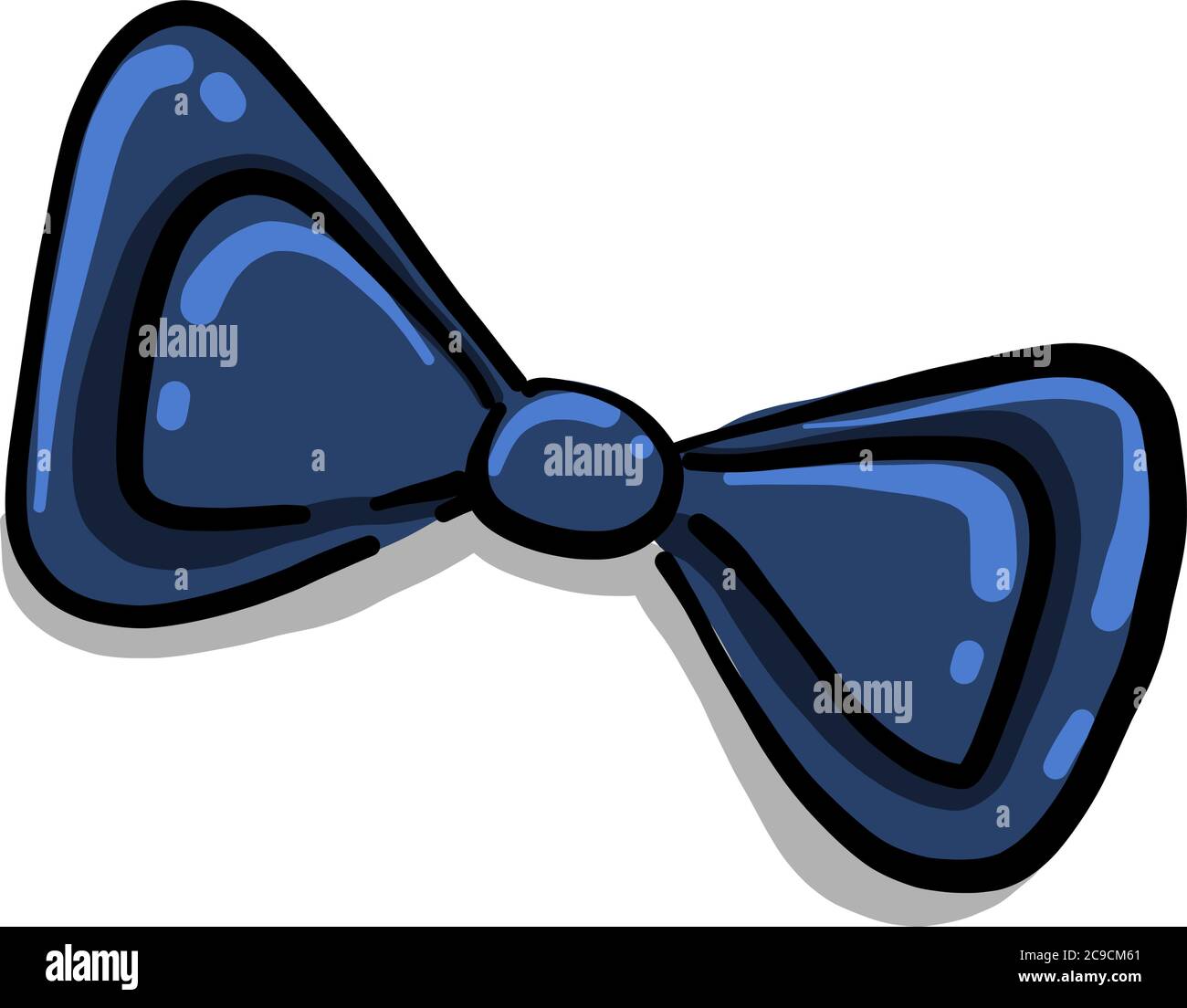 Blue bow, illustration, vector on white background Stock Vector
