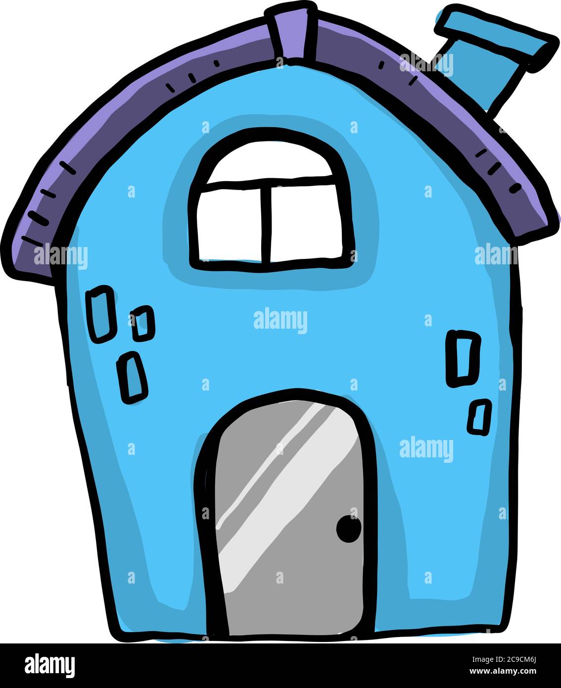 Blue house, illustration, vector on white background Stock Vector Image & Art Alamy