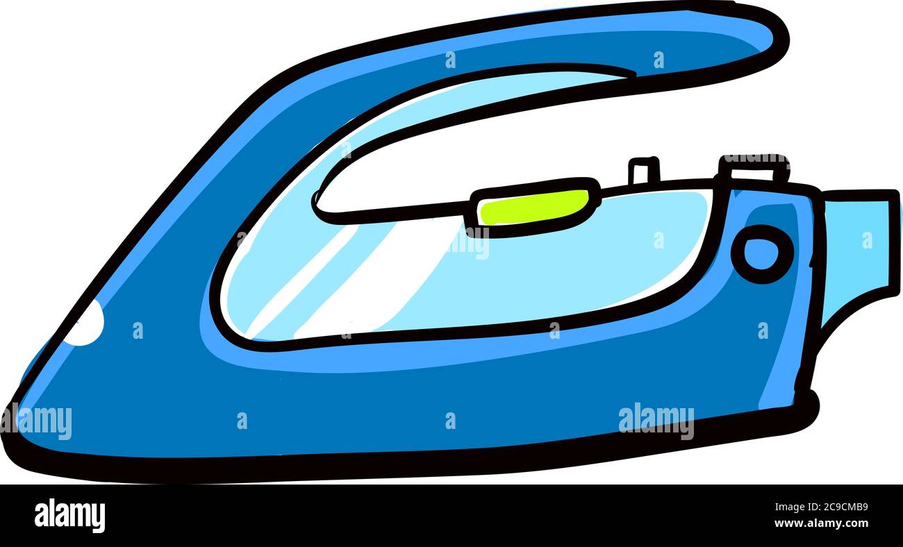 Blue iron, illustration, vector on white background Stock Vector Image ...