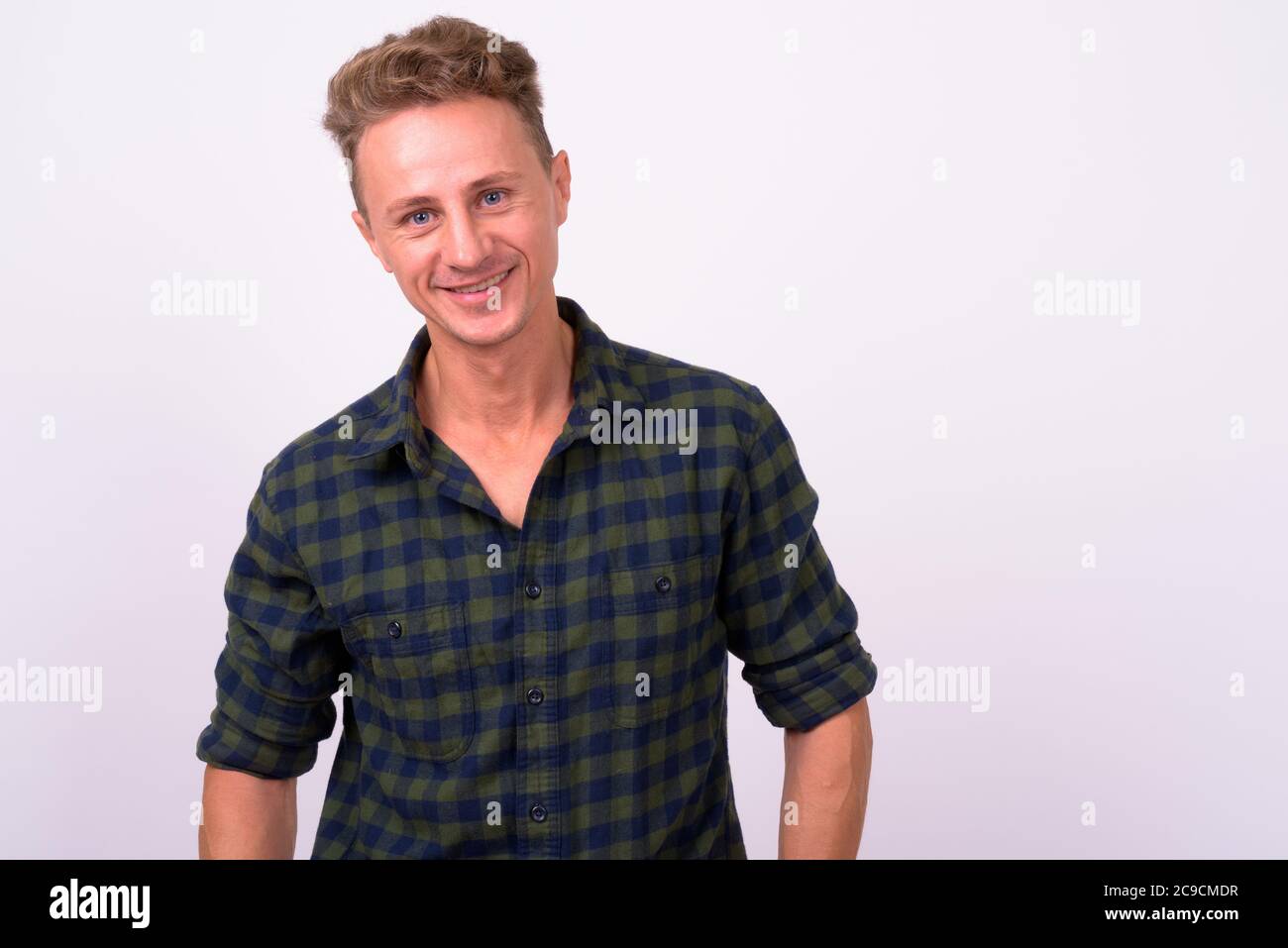 Male blond curly hair hi-res stock photography and images - Alamy