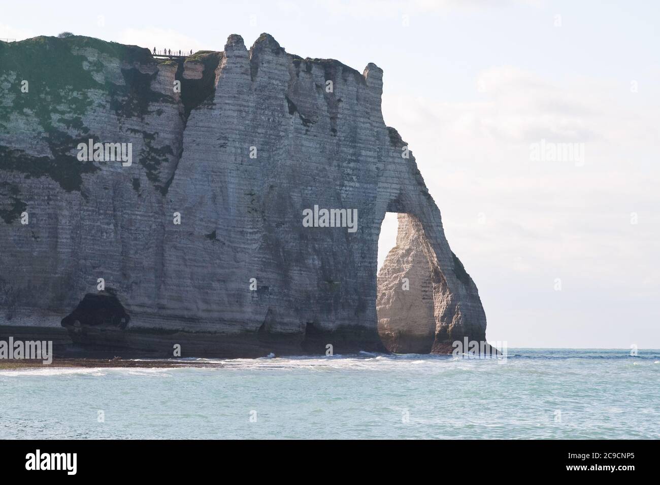 The famous cliffs at Etretat in Normandy, France. Tide sea Stock Photo ...