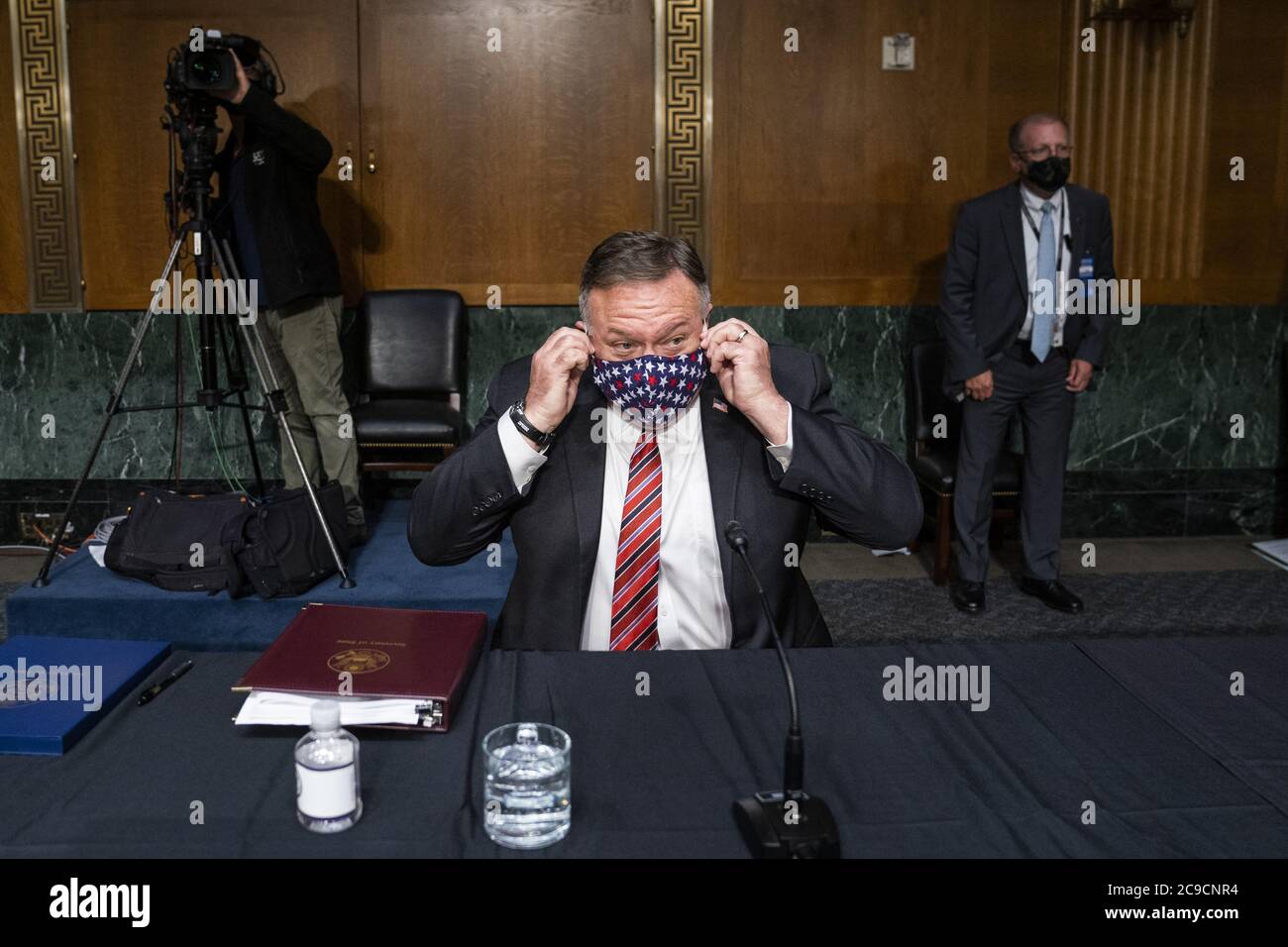 Washington, United States. 30th July, 2020. Secretary of State Michael Pompeo arrives to testify at a Senate Foreign Relations committee hearing on the State Department's 2021 budget, on Capitol Hill in Washington, DC on July 30, 2020. Photo by Jim Lo Scalzo/UPI Credit: UPI/Alamy Live News Stock Photo