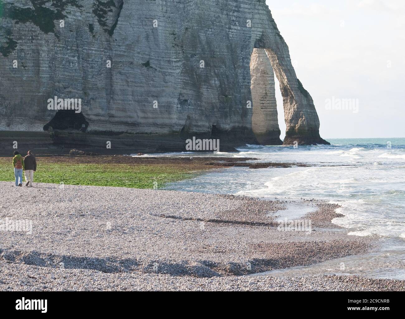 The famous cliffs at Etretat in Normandy, France. Tide sea Stock Photo ...