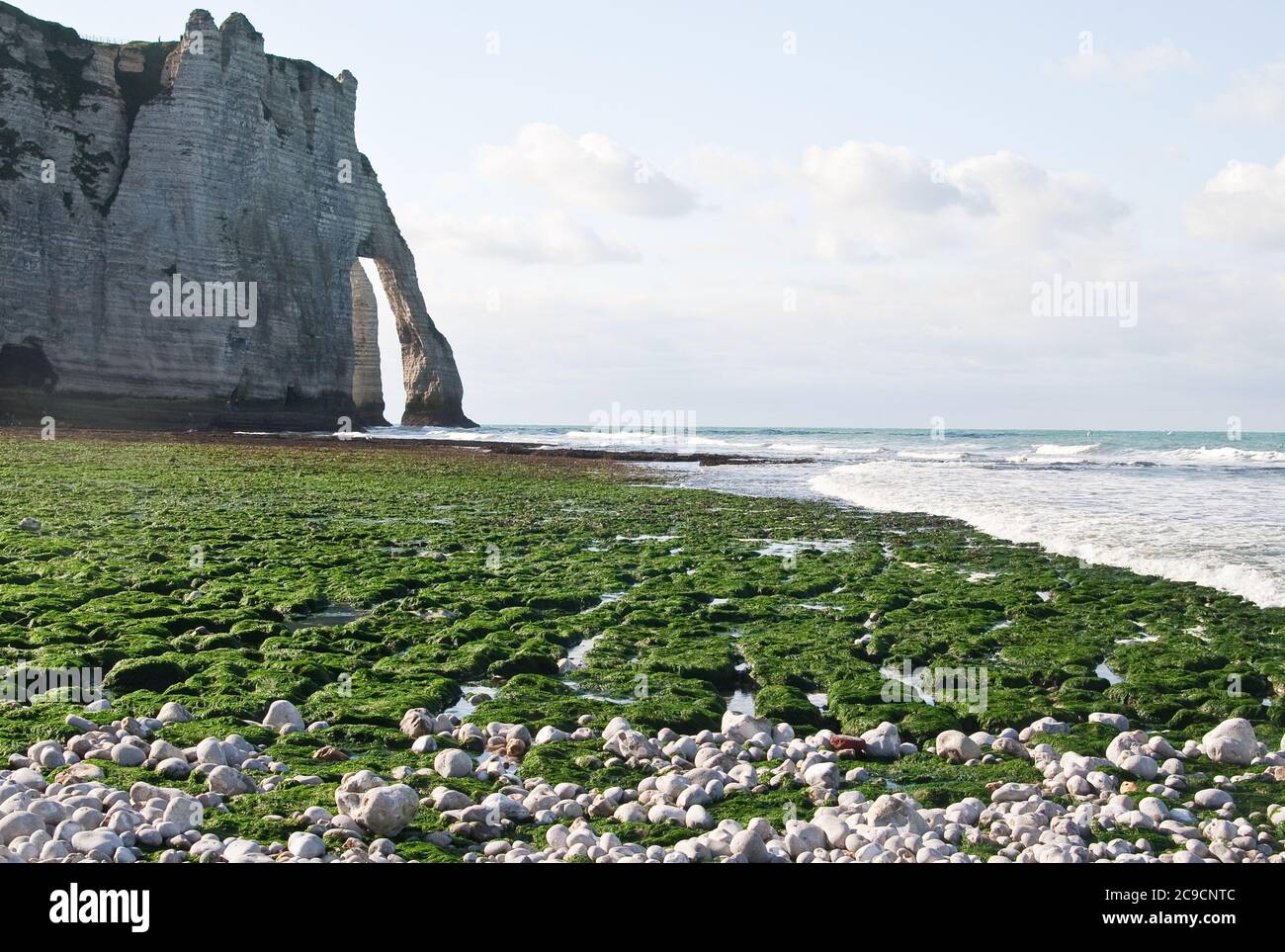 The famous cliffs at Etretat in Normandy, France. Tide sea Stock Photo ...