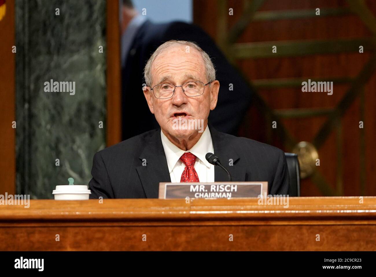 Washington, United States. 30th July, 2020. Senate Foreign Relations Committee Chairman Jim Risch, R-Idaho, participates in Senate Foreign Relations committee hearing with Secretary of State Michael Pompeo as he testify on the State Department's 2021 budget, on Capitol Hill in Washington, DC on July 30, 2020. Photo by Greg Nash/UPI Credit: UPI/Alamy Live News Stock Photo