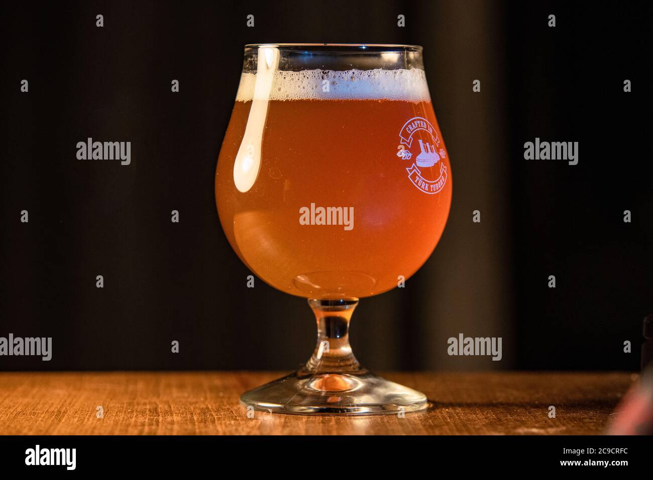 ANKARA, TURKEY - January 24, 2019: An example of homebrewed beer by a Turkish brewer. Homebrewing is on the rise in Turkey as a result of increasing p Stock Photo