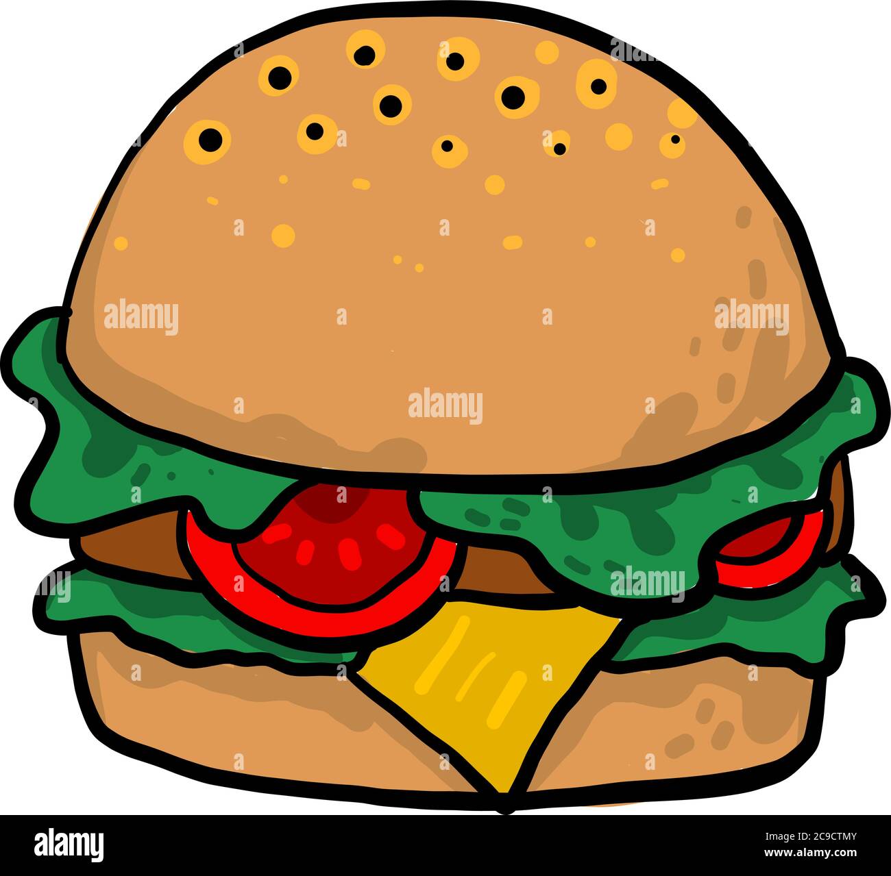 Cheeseburger Illustration Vector On White Background Stock Vector Cheeseburger Illustration Vector On White Background Stock Vector
