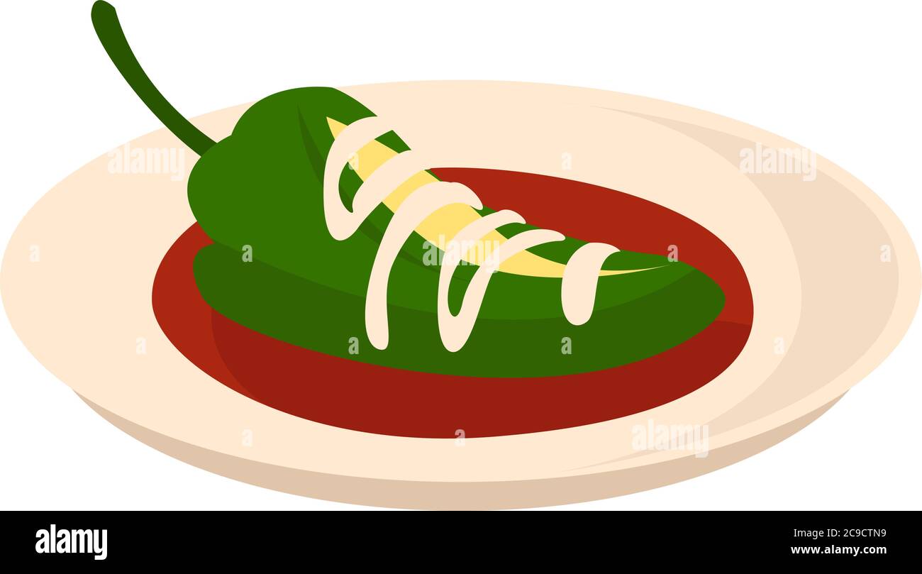 Hot green pepper illustration vector on white background Cut Out Stock Hot green pepper illustration vector on white background Cut Out Stock