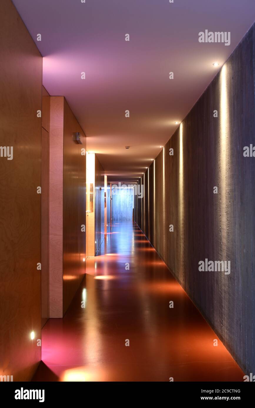 A hotel corridor Stock Photo