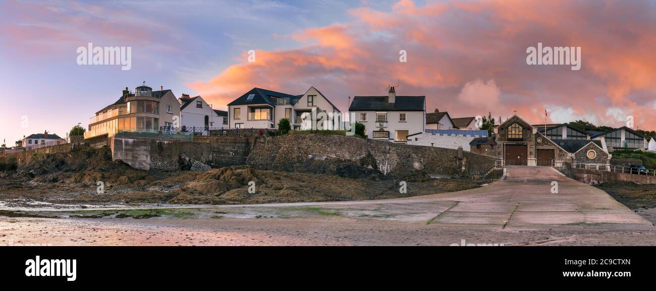 The Appledore lifeboat station and The Old Custom House side by side overlooking the River Torridge estuary at Appledore in North Devon. Stock Photo