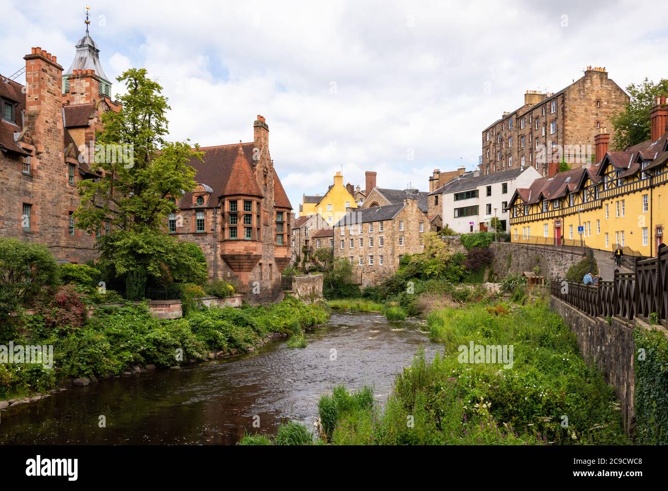 Dean Village, Edinburgh, Scotland, UK on the Water of Leith Stock Photo