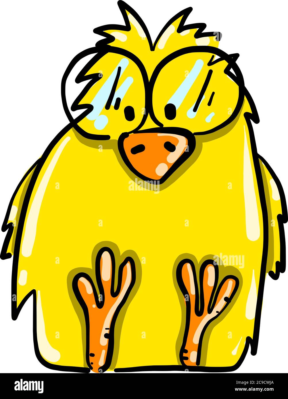 Chick with glasses, illustration, vector on white background Stock Vector