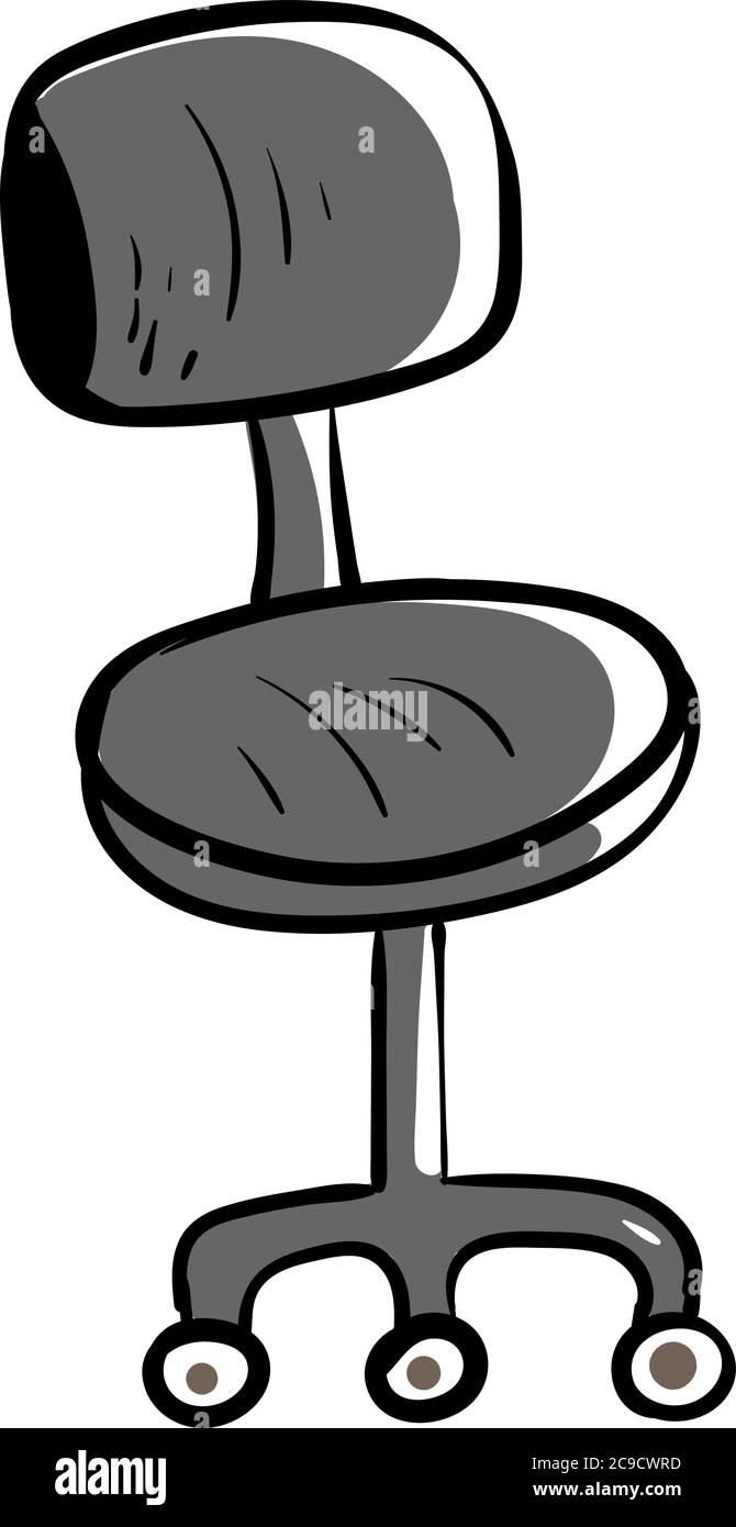 Grey computer chair, illustration, vector on white background Stock Vector