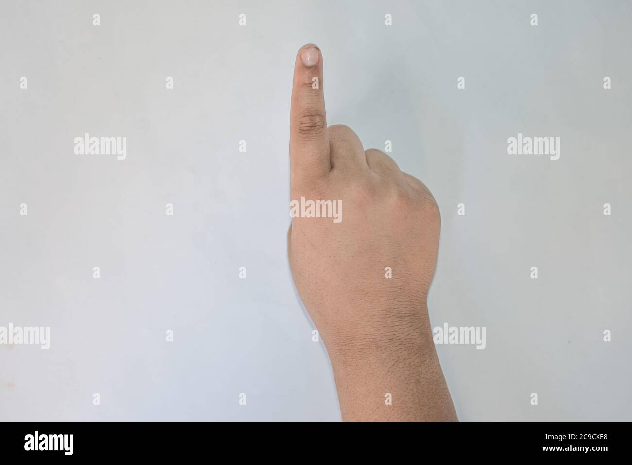 Woman hand pointing right thumb hi-res stock photography and images - Alamy