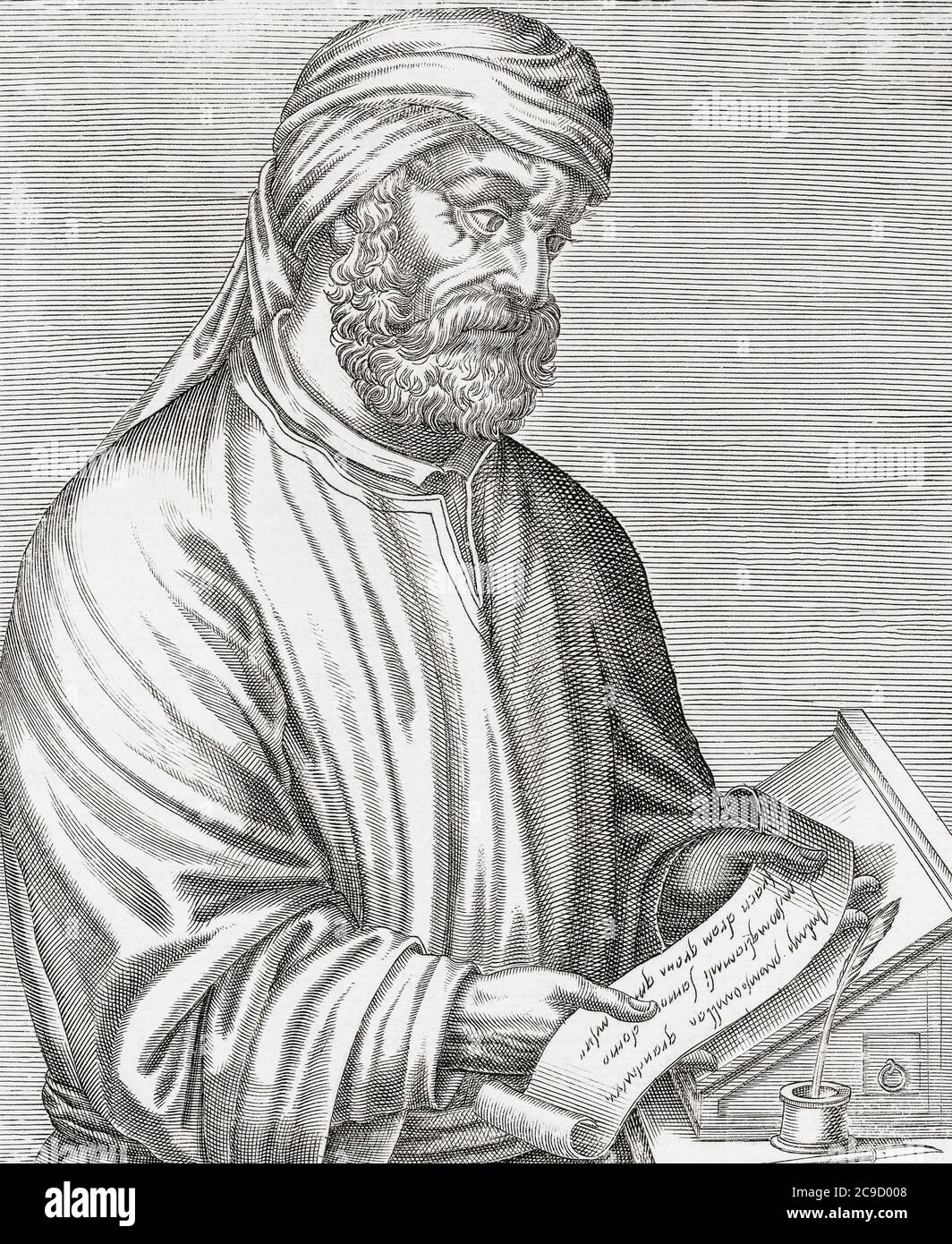 Quintus Septimius Florens Tertullianus anglicised as Tertullian, born circa 160 died circa 220.  Early Christian Berber author. Stock Photo