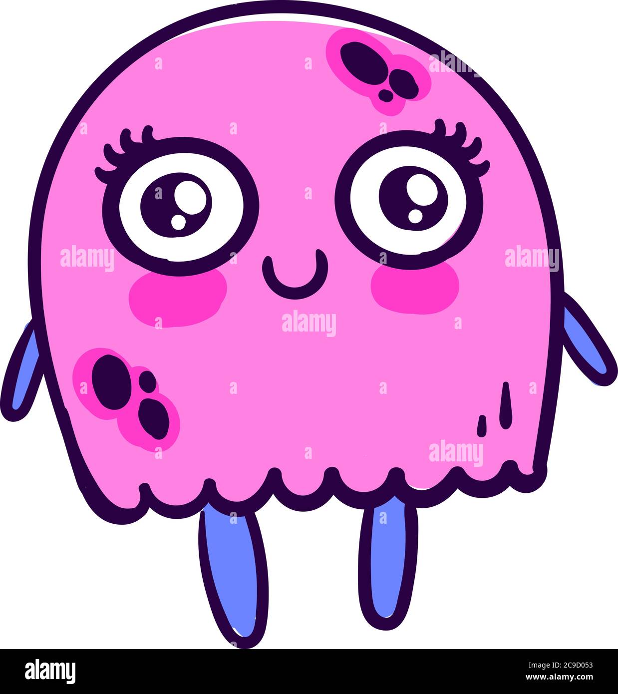 Pink monster, illustration, vector on white background Stock Vector Image & Art Alamy