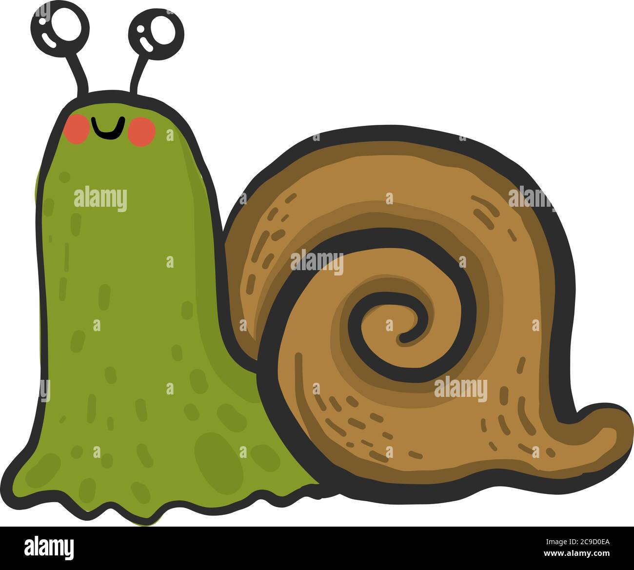Cute snail, illustration, vector on white background Stock Vector Image