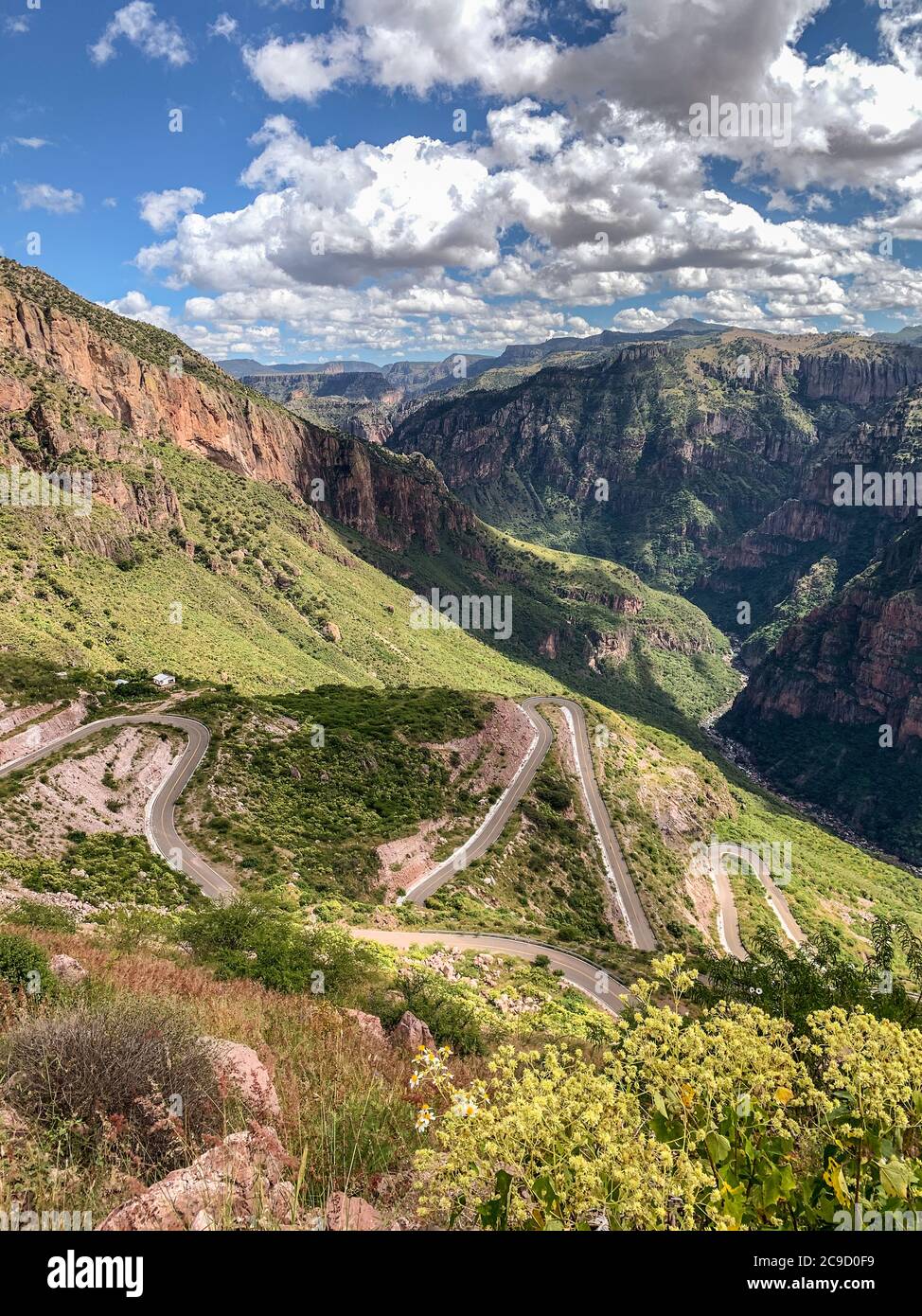 Batopilas Canyon Scenic View, Chihuahua State, Mexico.  Part of the Copper Canyon Complex. Stock Photo