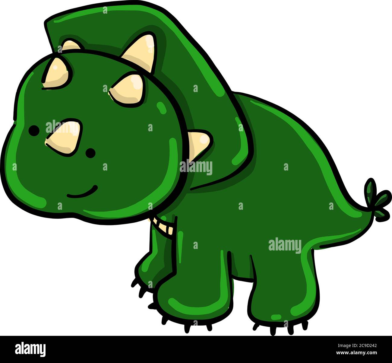 Green dinosaur, illustration, vector on white background Stock Vector ...