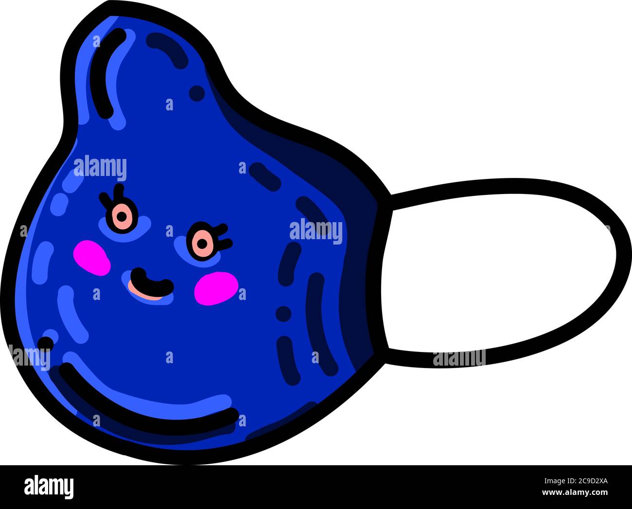 Blue face mask, illustration, vector on white background Stock Vector