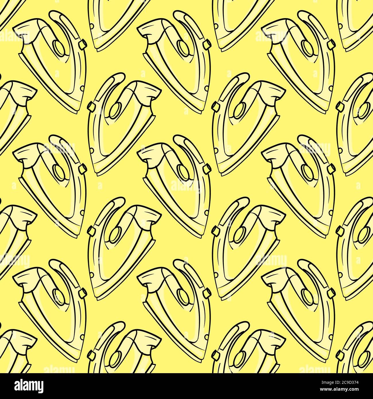Yellow flatiron ,seamless pattern on yellow background. Stock Vector