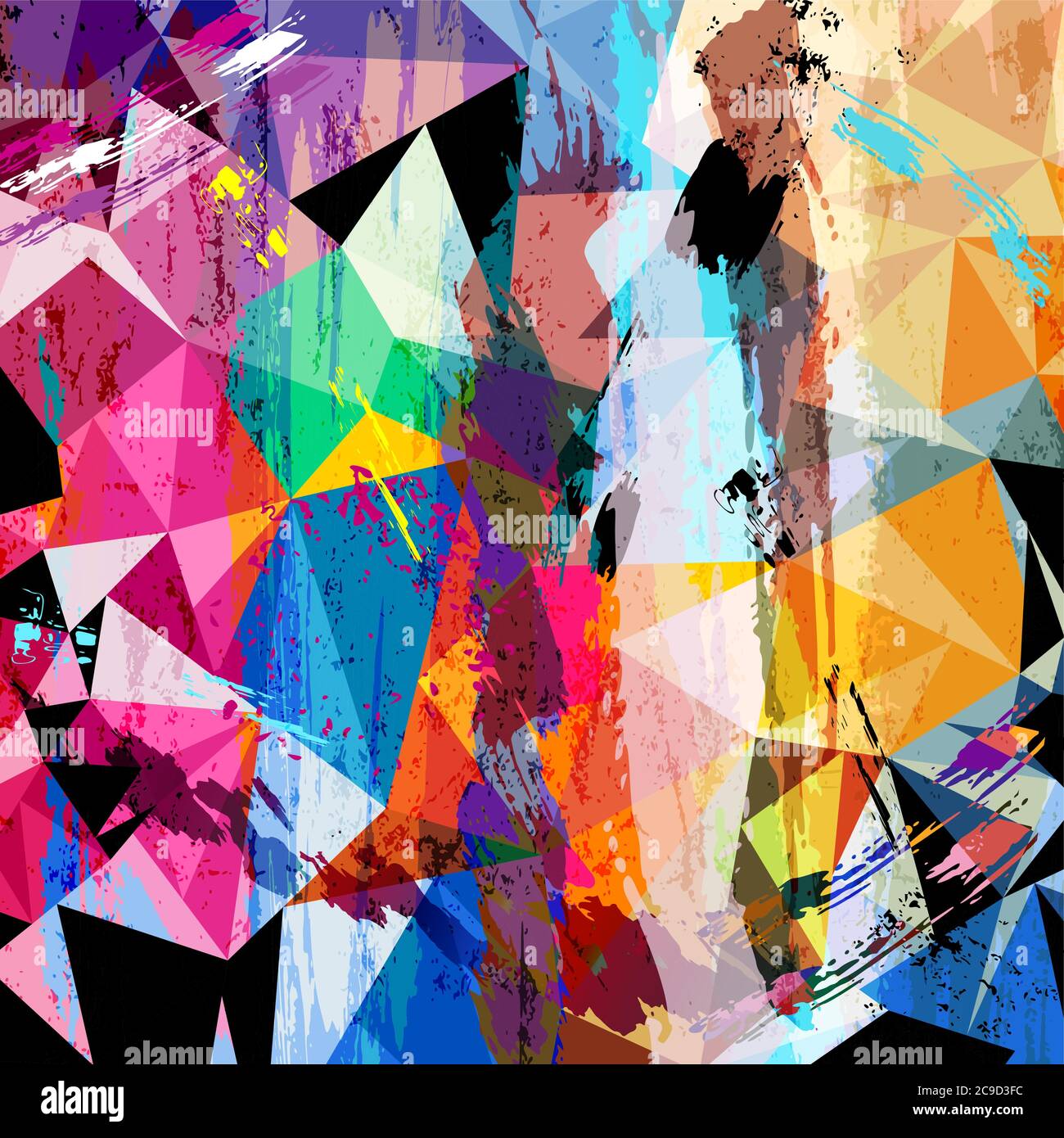 Black and orange triangles background Stock Vector Images - Alamy