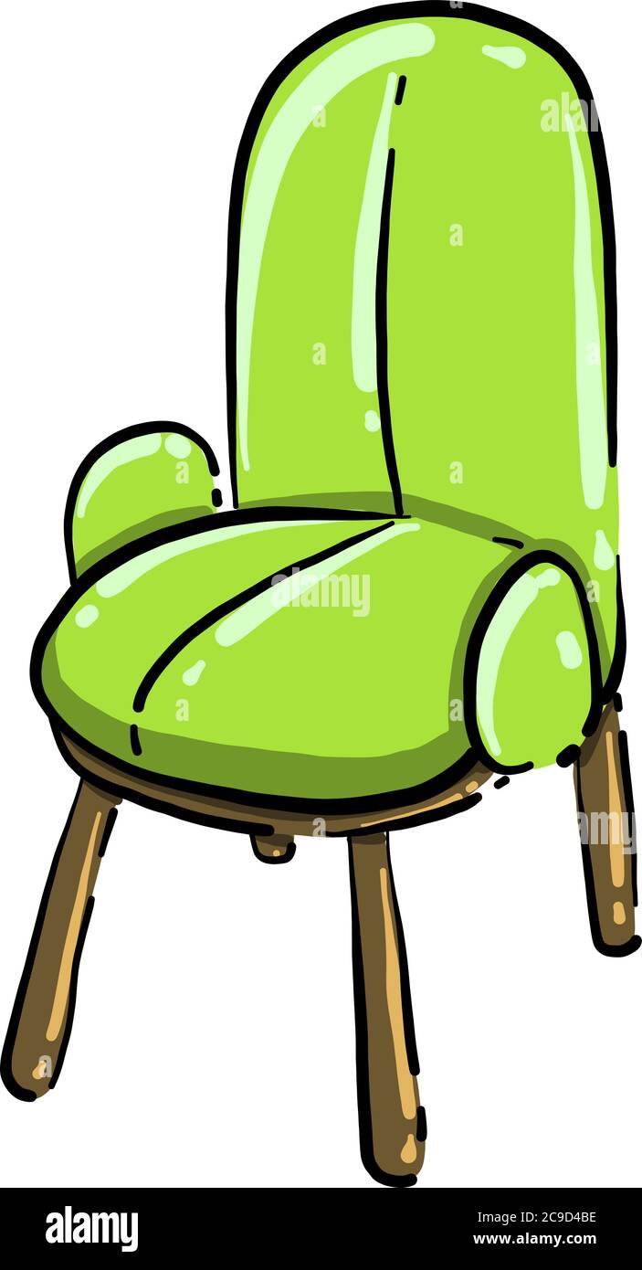 Green chair, illustration, vector on white background Stock Vector