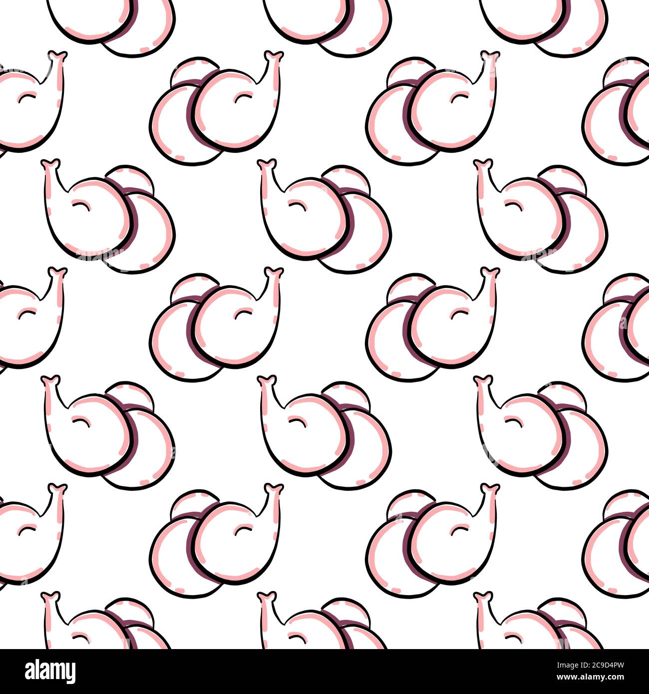 Happy elephants ,seamless pattern on white background. Stock Vector