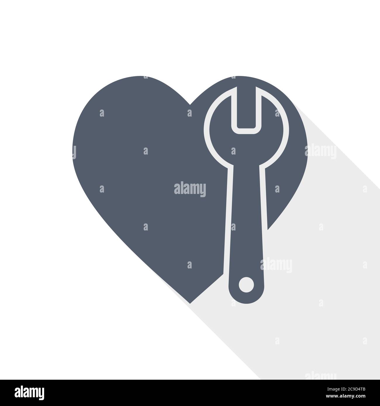 Wrench and heart flat design vector icon Stock Vector Image & Art Alamy