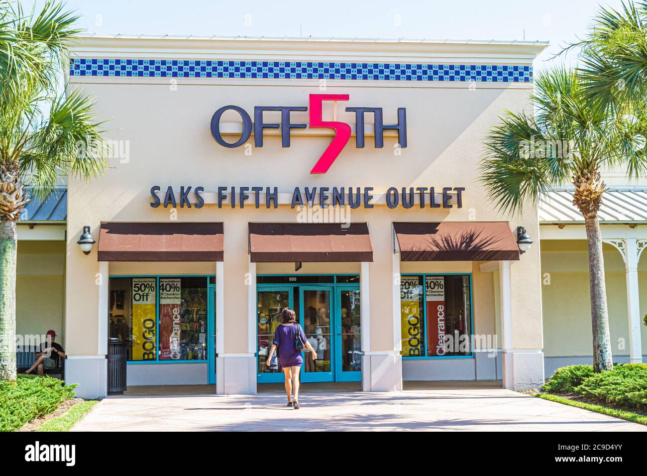 Florida,Manatee County,Bradenton,Prime Outlets at Ellenton,Saks Fifth  Avenue Outlet,shopping shopper shoppers shop shops market markets  marketplace bu Stock Photo - Alamy