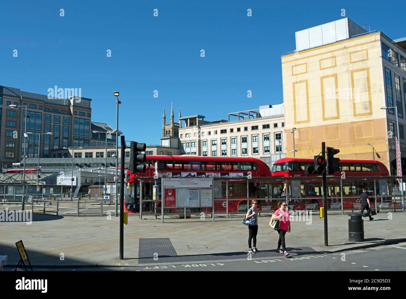 exterior view of hammersmith bus station, hammersmith, london, england