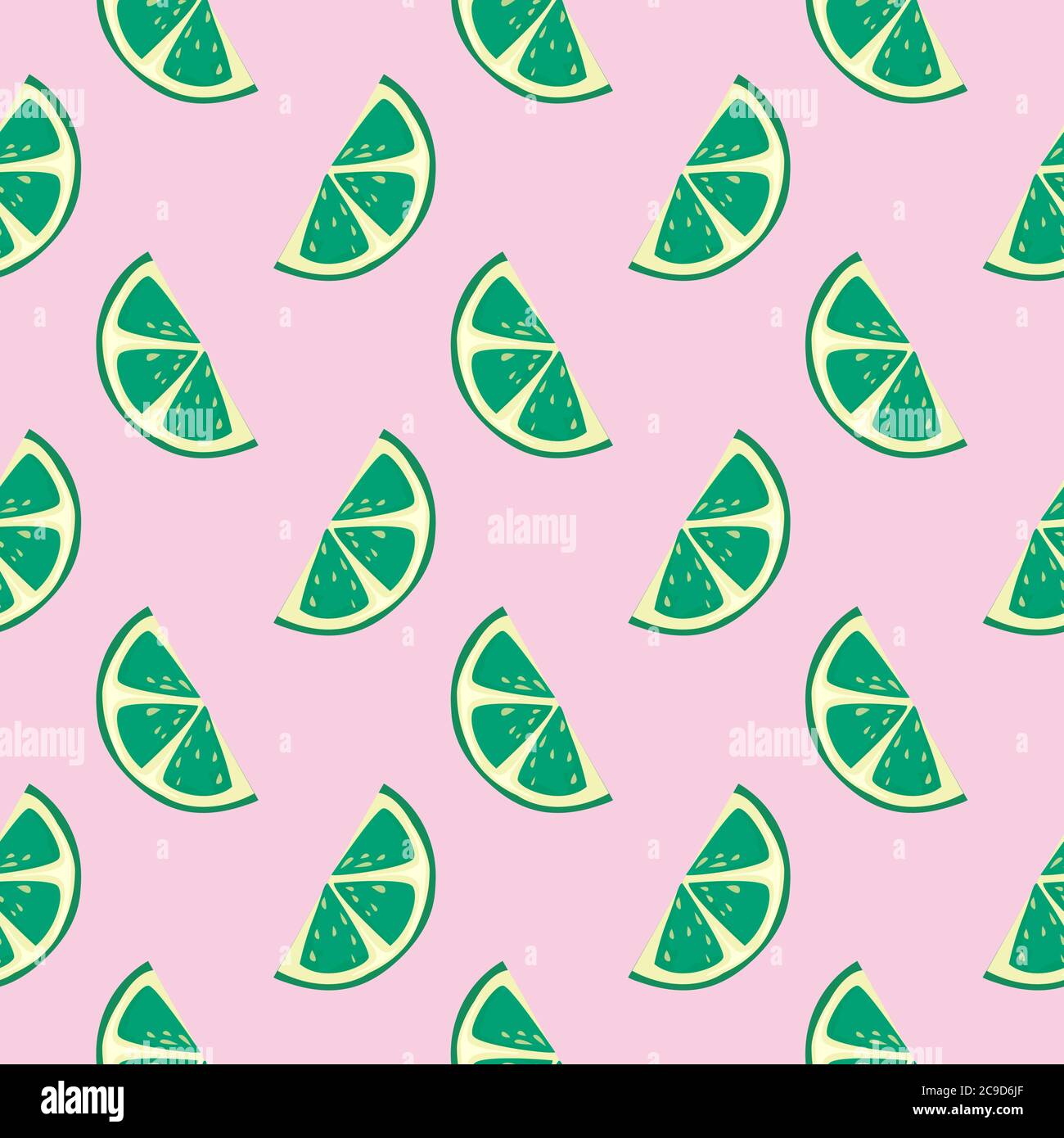 Green Lime ,seamless Pattern On Light Pink Background Stock Vector 