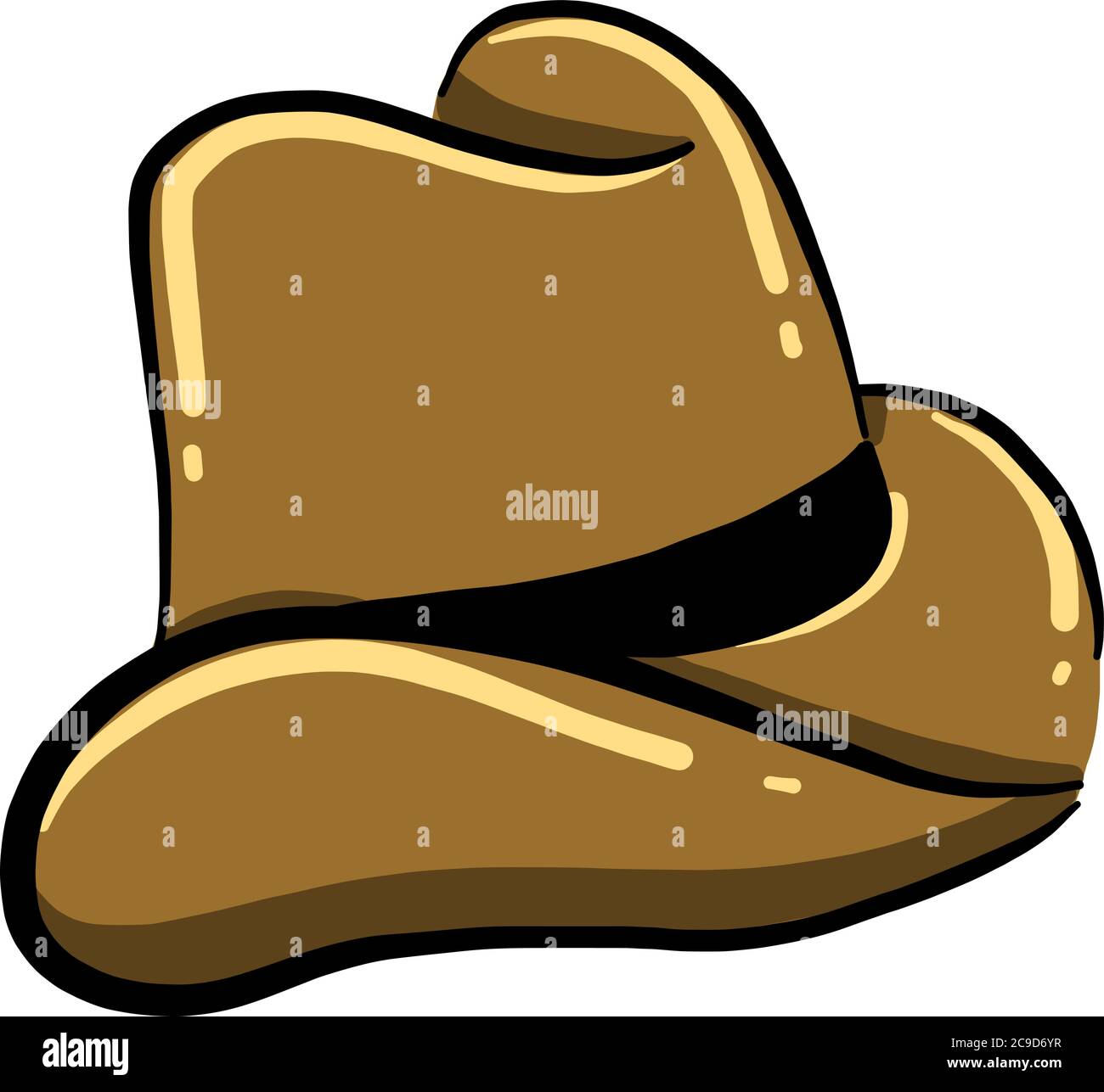 Brown hat, illustration, vector on white background Stock Vector